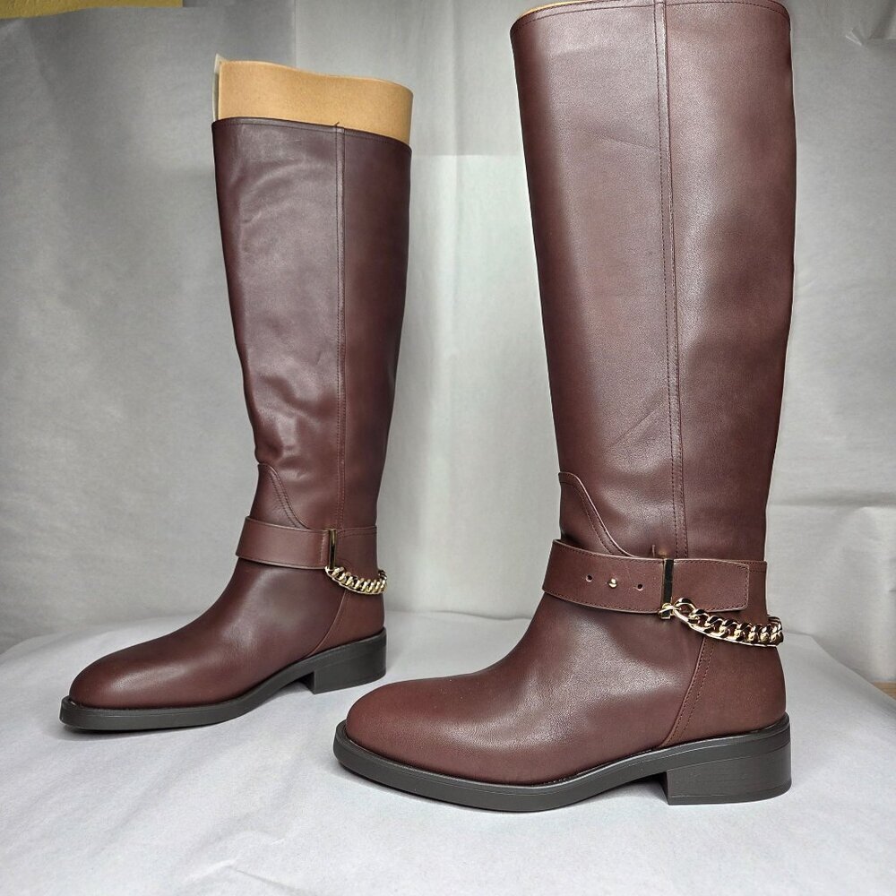 NWT Aqua Women's Riley Knee High Leather Riding Boots